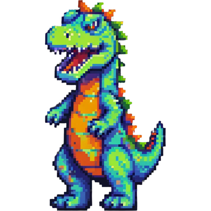 Reptar pixel art character emoji