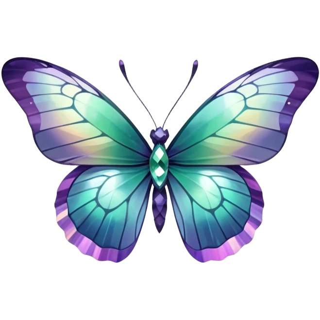 Iridescent Fluorite crystal gemstone butterfly  emoji