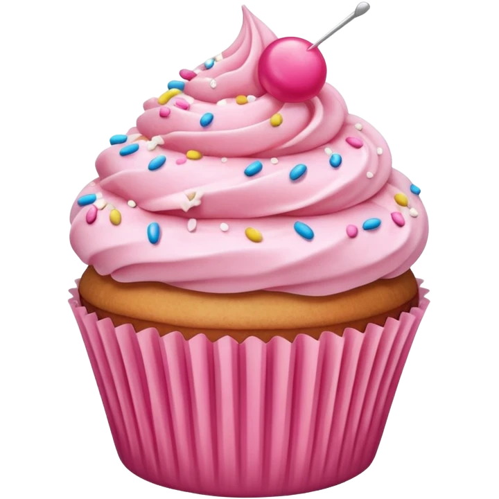 Cupcake with pink icing emoji