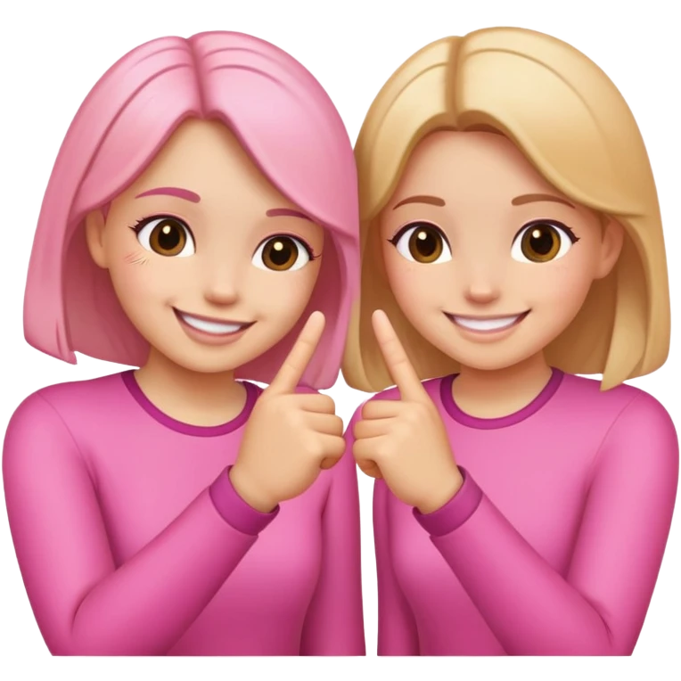 Two girls making a pinky promise  emoji
