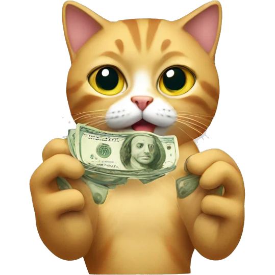 Cat with money hands emoji
