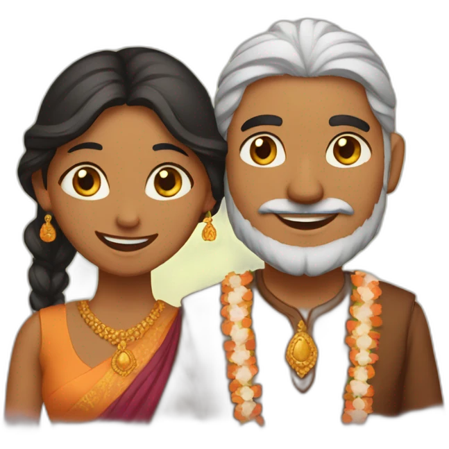an Indian couple who are thankful emoji