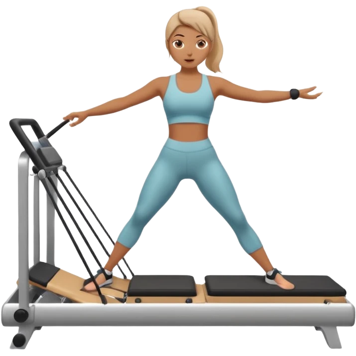 A girl doing pilates reformer emoji