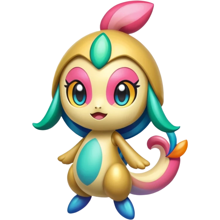 Colorful Exotic Meloetta-Kirby-Fakémon-creature-hybrid emoji
