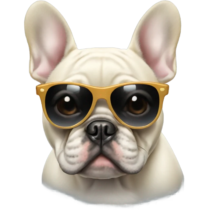 French bulldog with sunglasses emoji