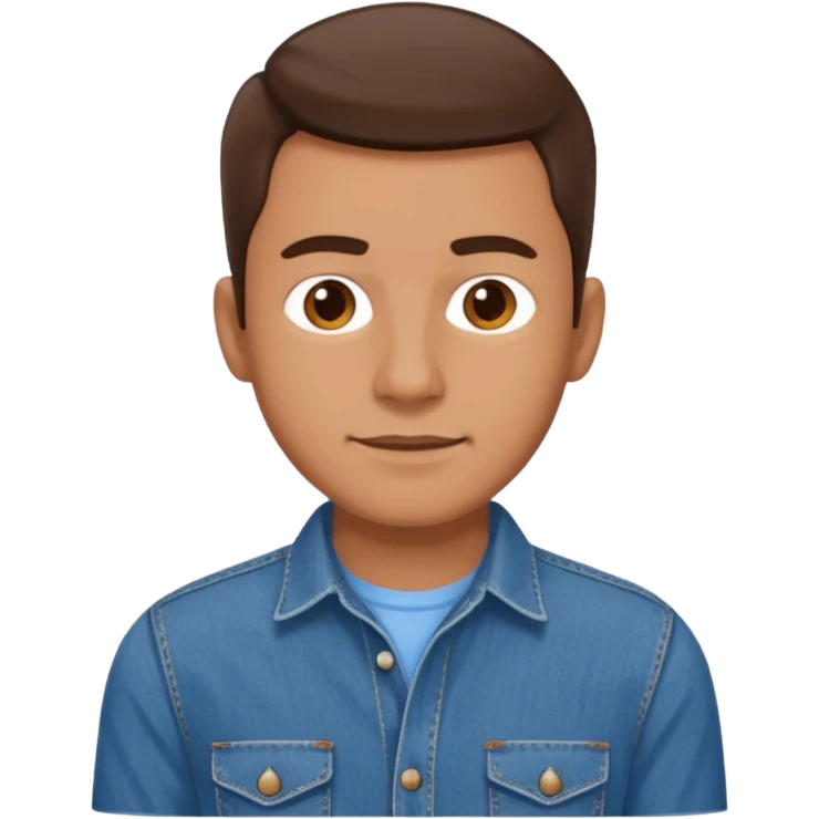 man in shirt with a blue shirt and blue jeans emoji