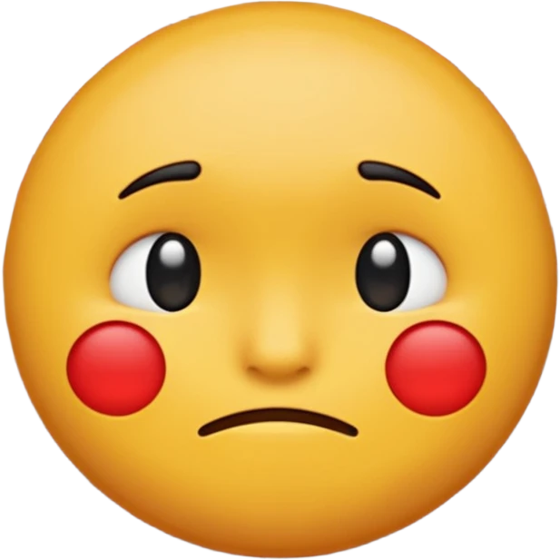 If you are familiar with the Melting Face Emoji, the round yellow face, with no define facial features, generate an emoji with that face but sad. Also, the face should be leaning against a red brick wall, with one cheek touching it, so this wall should be in perspective to understand the composition emoji
