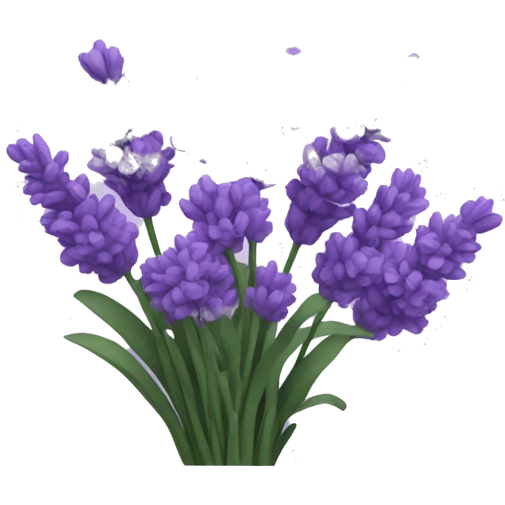 Lavender bouquet without paper emoji