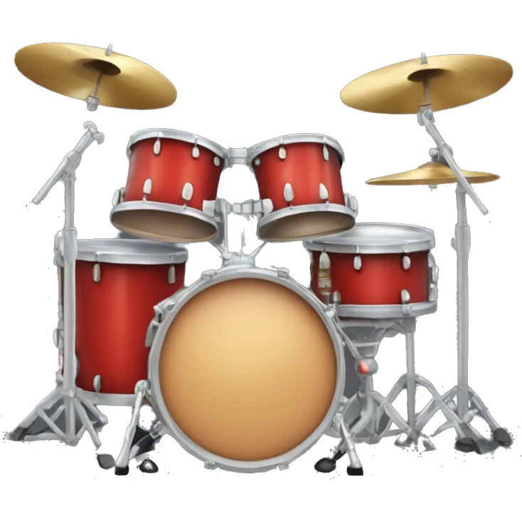 An emoji of a drum set, featuring a bass drum, snare drum, cymbals, and toms, representing a full percussion kit for playing music emoji