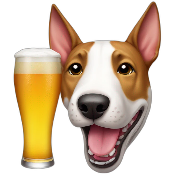 Bull terrier drink beer emoji
