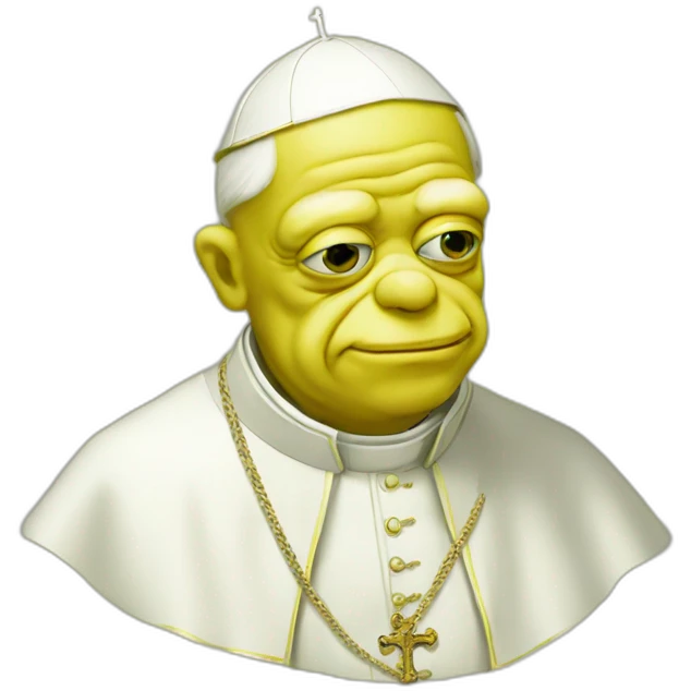 pope Pepe frog yellow face emoji