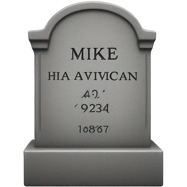 Tombstone that says Mike Havican emoji