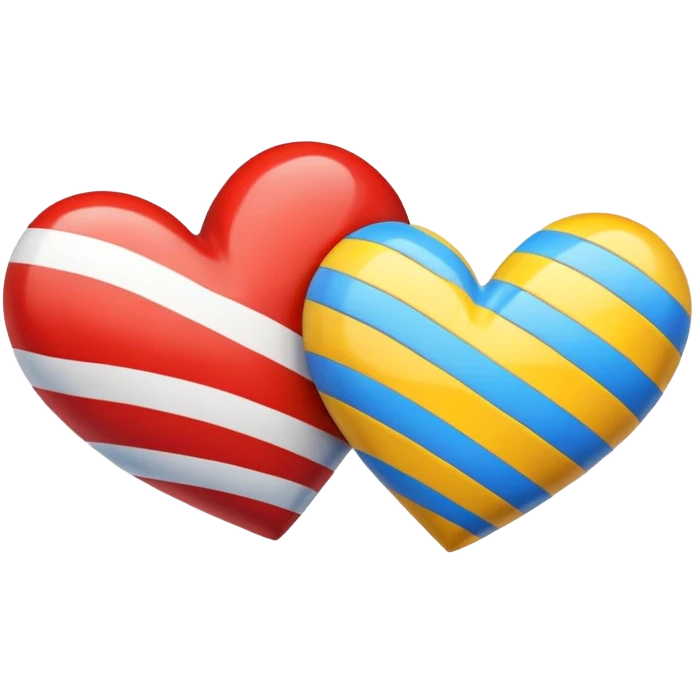 2 hearts, regular heart and Heart with Ukrainian colors  emoji