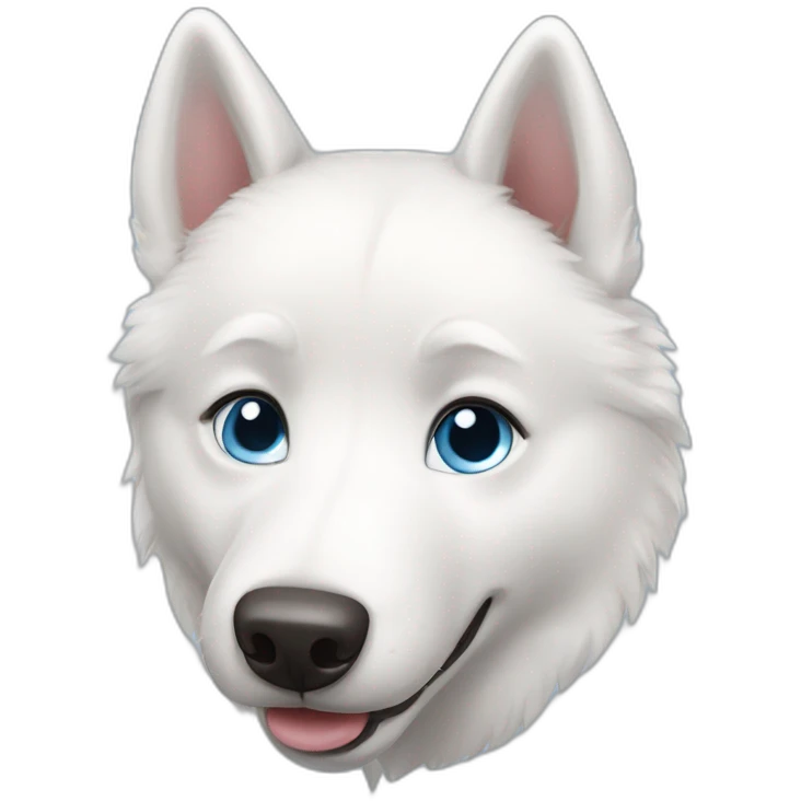 Happy White husky blue eyes short hairs emoji