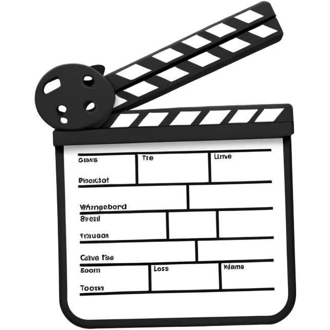 simplest possible clapperboard outline, bare minimum lines emoji