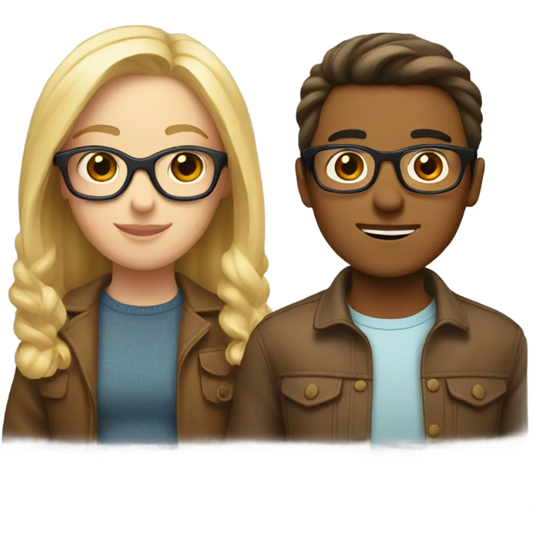 Best friends one blonde one brown with glasses  emoji