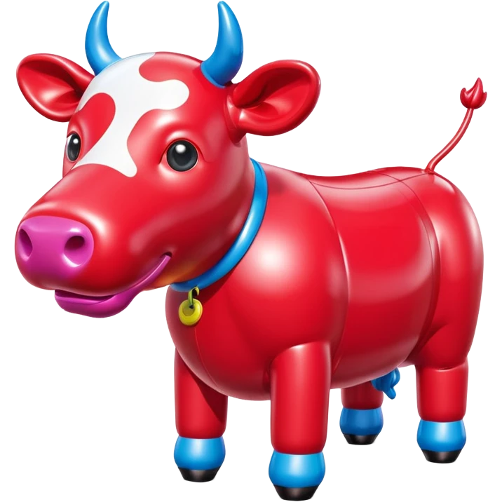   jeff koons style inflatable SPAM cow sculpture  emoji