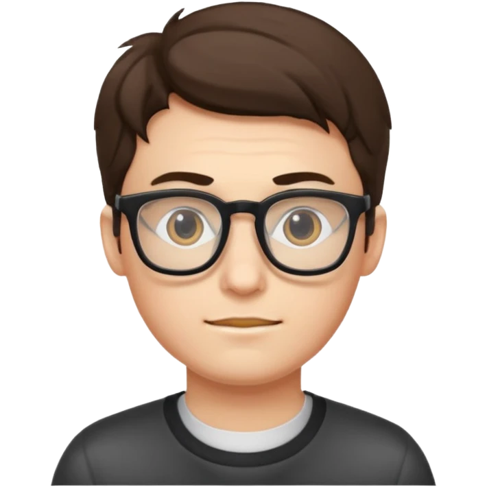a geeky guy with glasses programming emoji