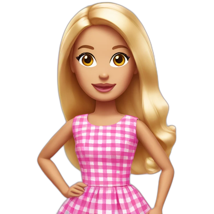 Barbie in a pink gingham dress emoji