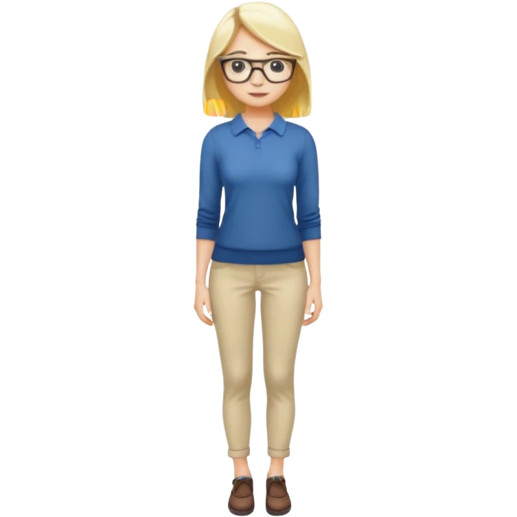  One Dominatrix blonde hair and glasses full body posing  emoji