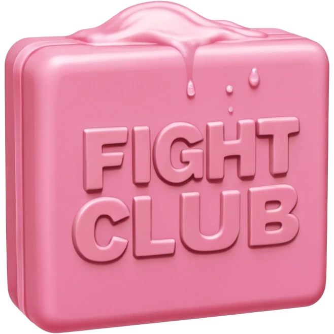wet pink soap bubbly with "fight club" on it emoji