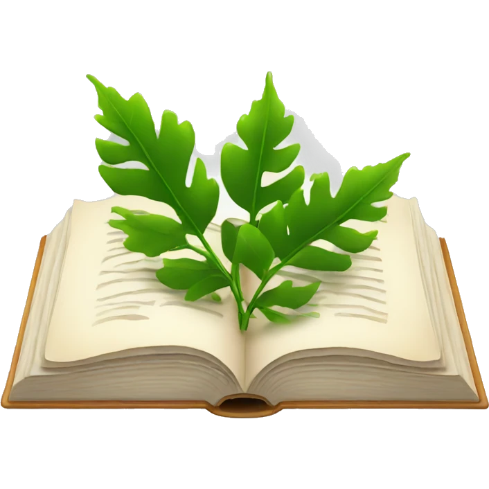 Open book with leaves emoji