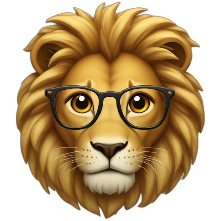 lion con lentes emoji