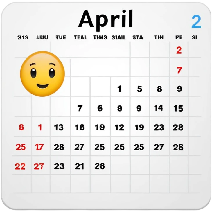 April 2025 calendar emoji