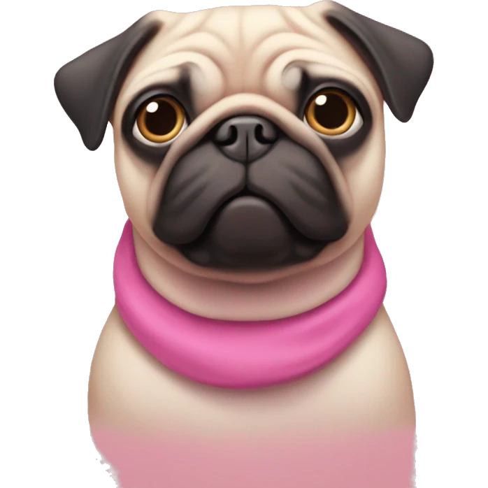 Pink pug emoji