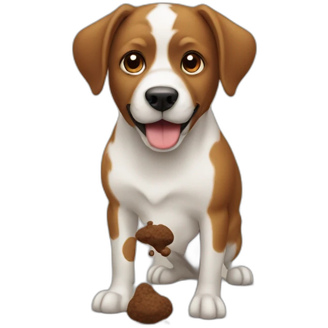 dog eating poop emoji