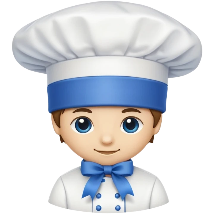chef's hat with a blue ribbon. emoji