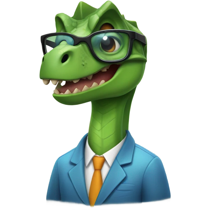 Un dinosaurio con lentes emoji