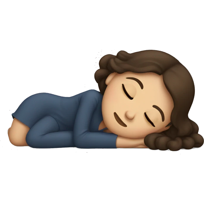 brunette haired girl sleeping emoji
