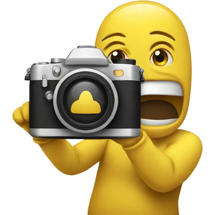 Yellow emoji taking photo emoji