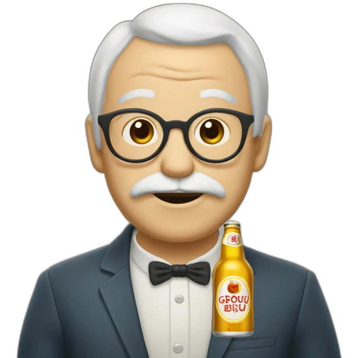 Grogu buvant une bière emoji