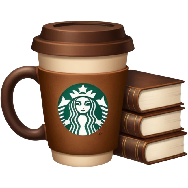 Coffee Starbucks and books  emoji