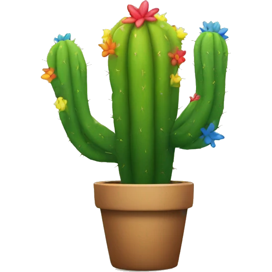 Rainbow cactus emoji