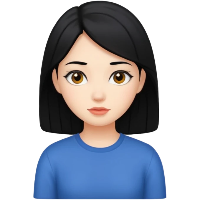A girl with a black hair  emoji