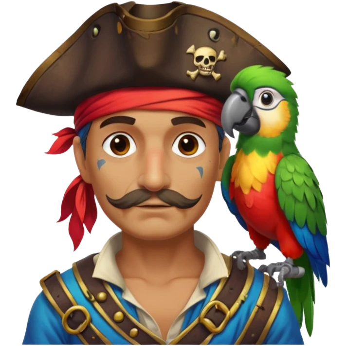 pirate and parrot emoji