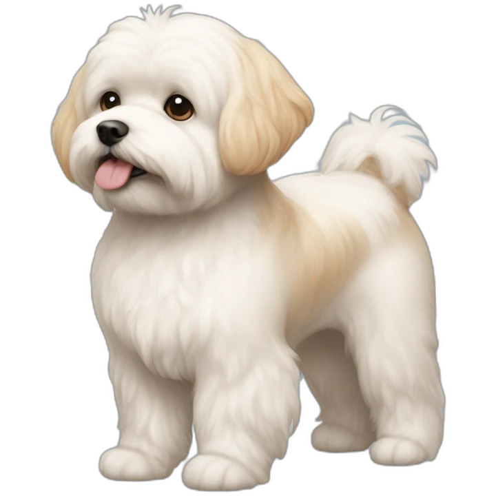 A single Shitzu and Bichon friz  that is cream and slightly orange ears and belly emoji