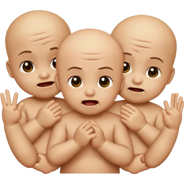 composed of 3 baby 67 brainrots, they all appear to have different emotions. The one on the middle appears to be happy doing the 67 hand gesture while blushing, the one on the right looks angry, looking to fight, and finally, the one on the left looks sad, tired. emoji