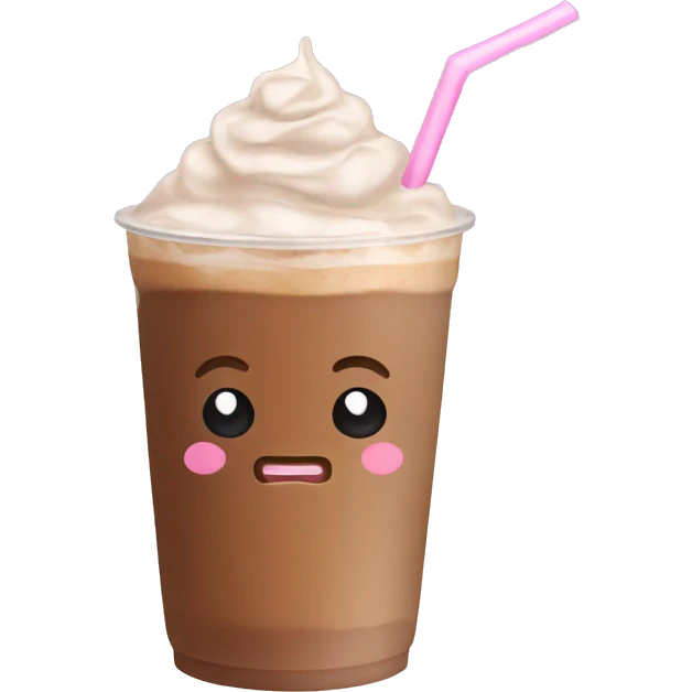 Ice coffee with light pink bow emoji