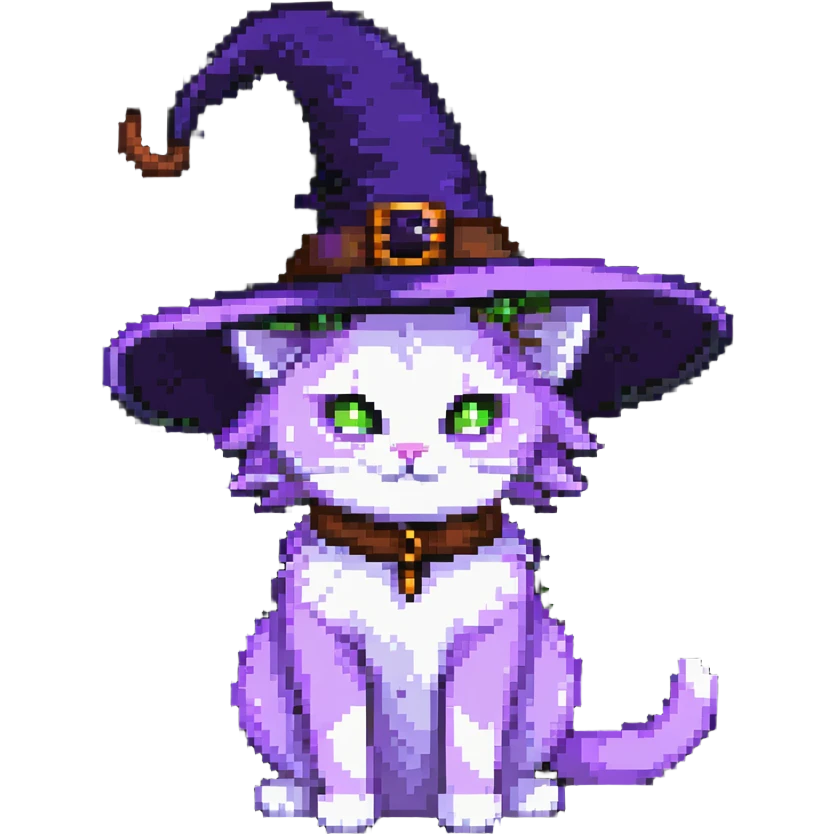 purple witch cat emoji