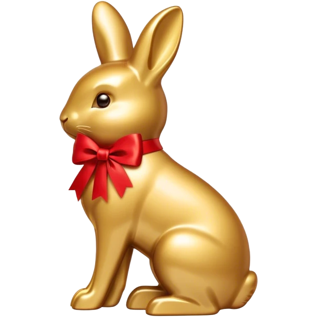 Lindt goldbunny with red ribbon emoji