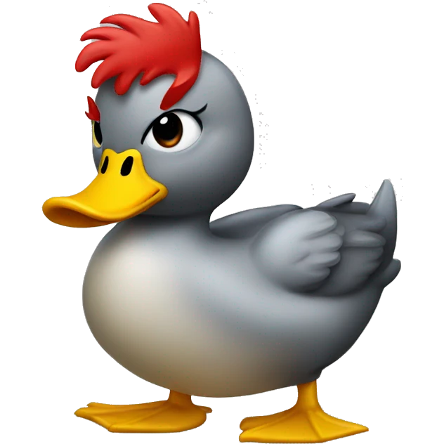 yellow duck with red horn emoji