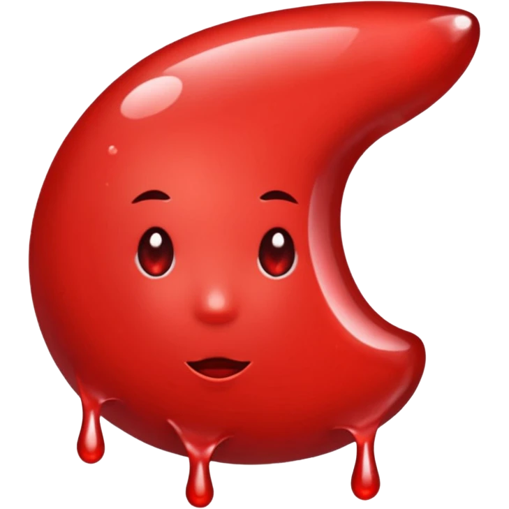 glitter red blood emoji