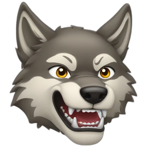 female wolf growling emoji