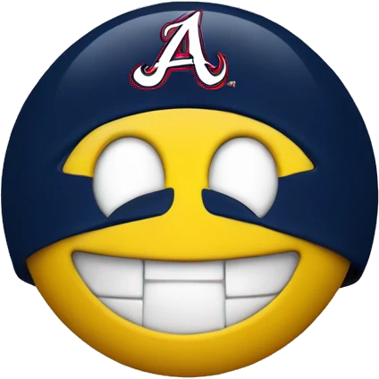 smiley face cheesing with braves emoji