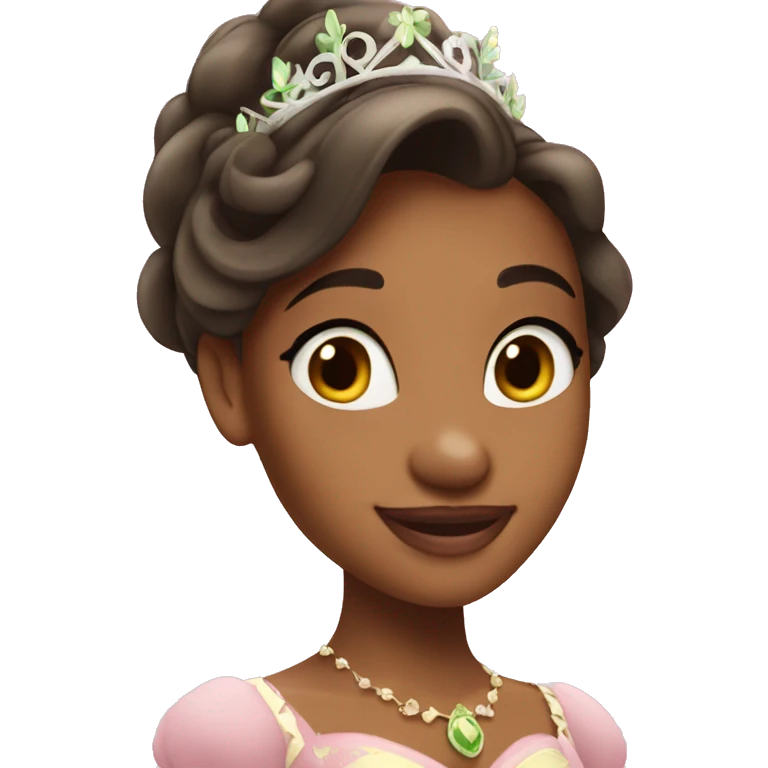 princess tiana with pink dress emoji