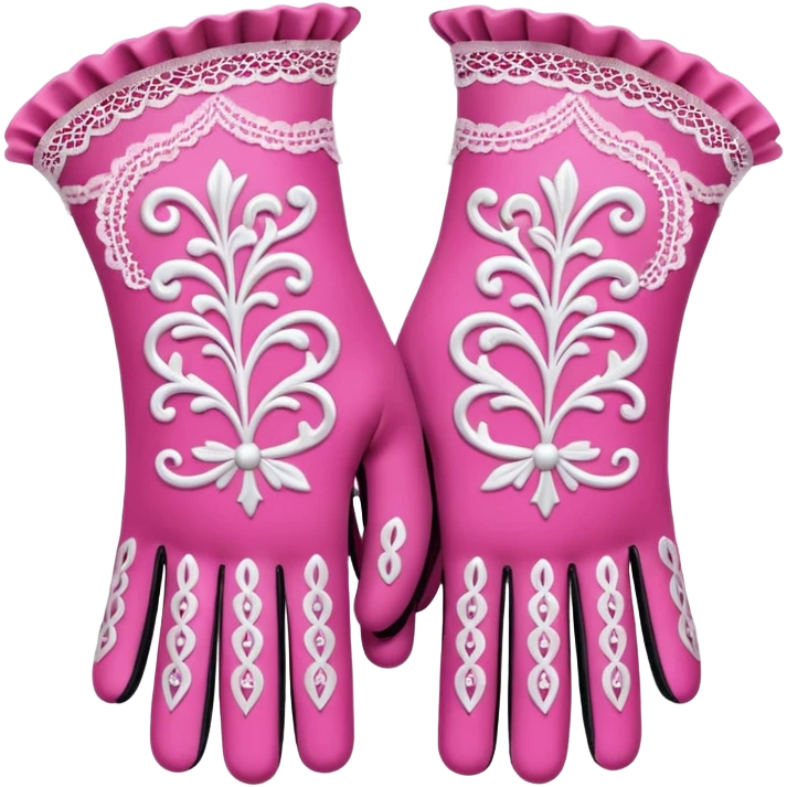 victorian gloves lace pattern pink emoji